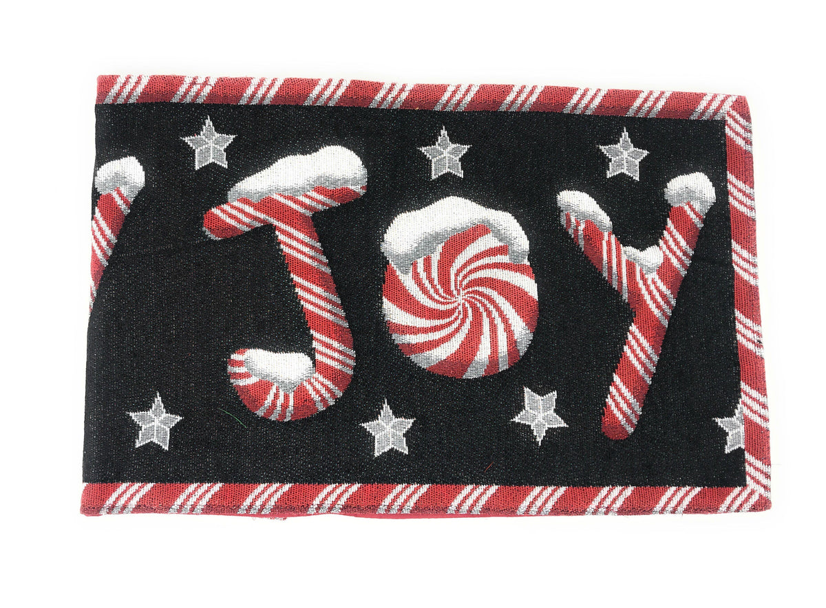 Peppermint Joy Christmas Tapestry Table Runner