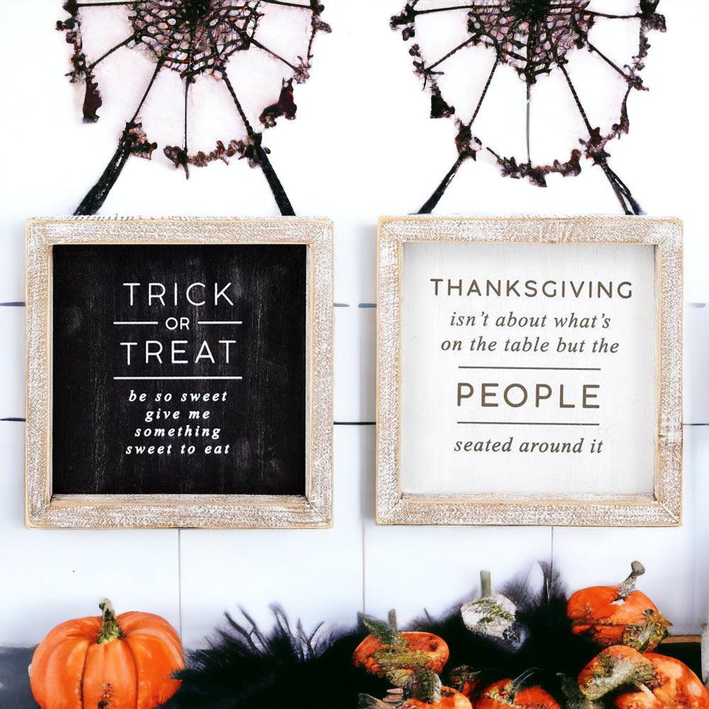 Double-Sided Halloween & Thanksgiving Sign
