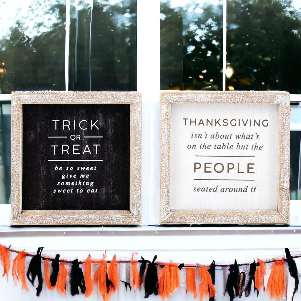 Double-Sided Halloween & Thanksgiving Sign