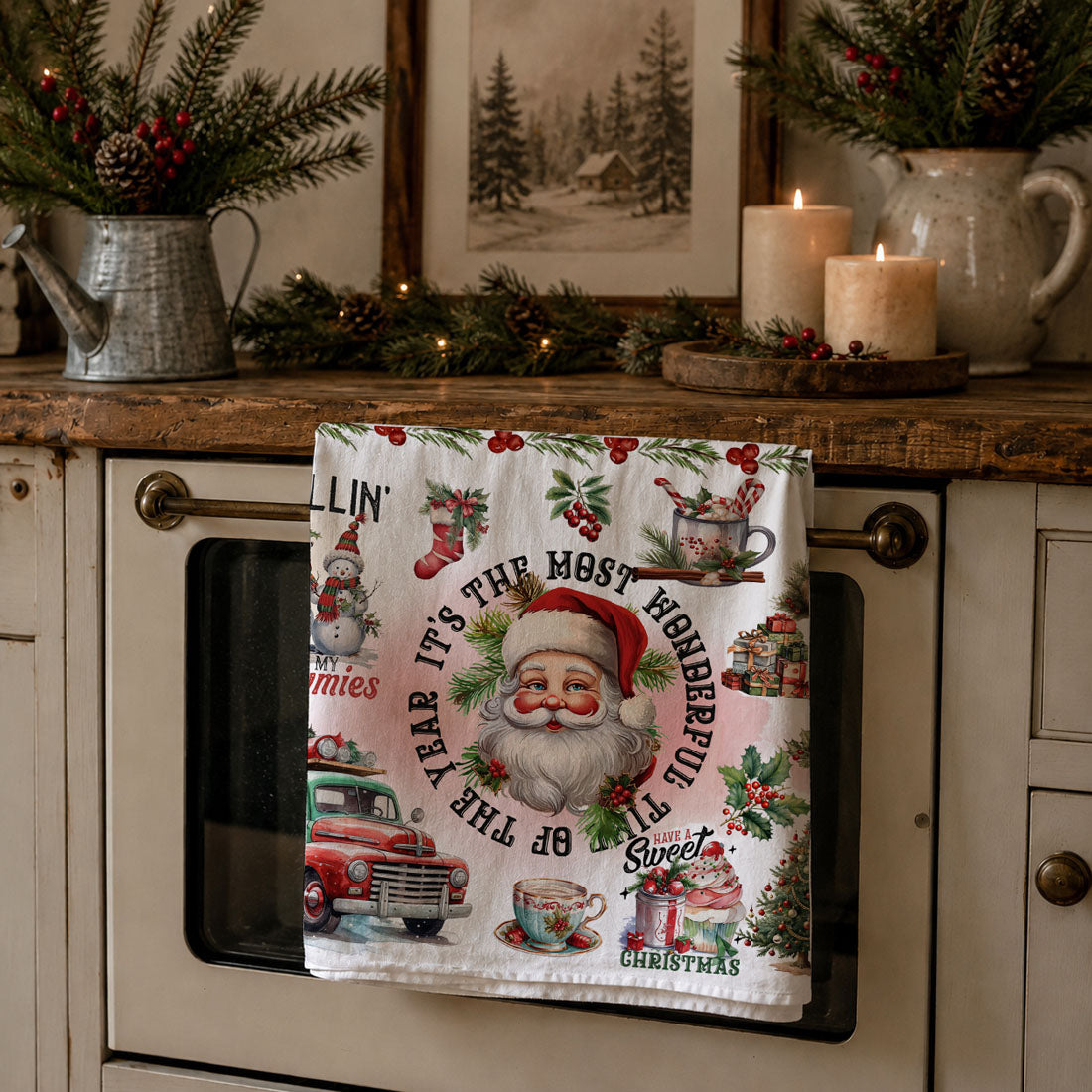 Vintage Christmas Kitchen Towel