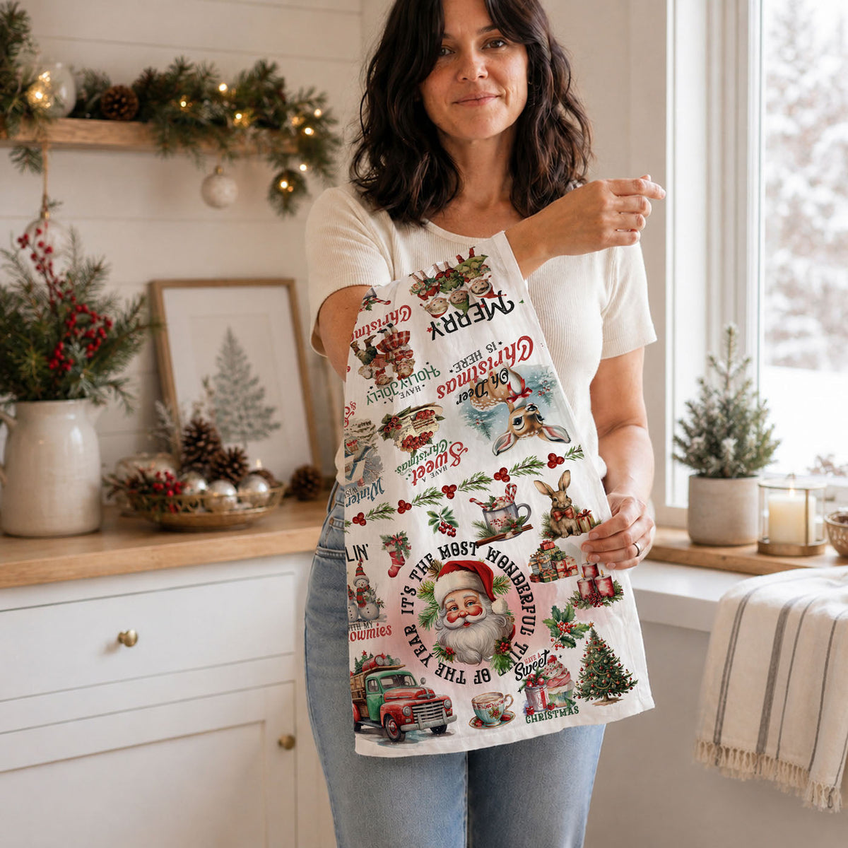 Vintage Christmas Kitchen Towel