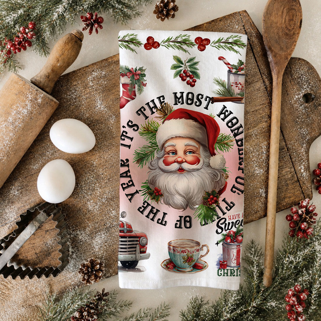 Vintage Christmas Kitchen Towel