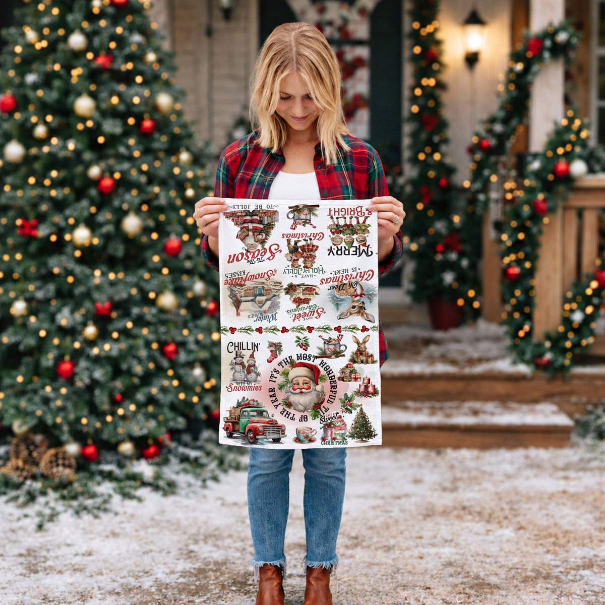 Vintage Christmas Kitchen Towel