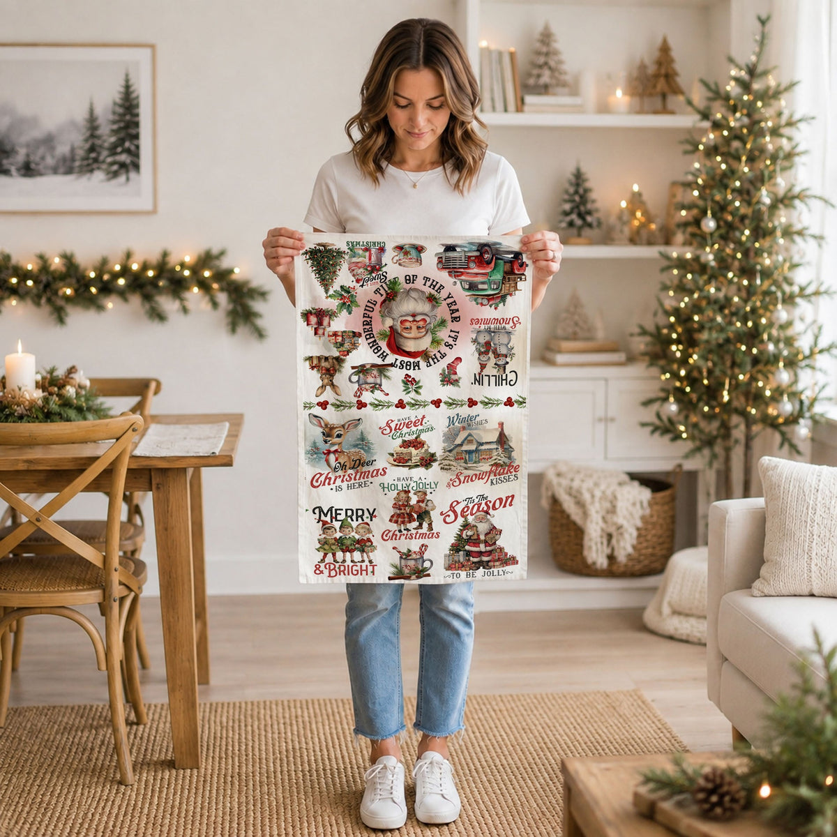 Vintage Christmas Kitchen Towel