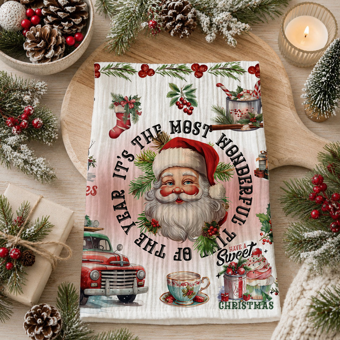 Vintage Christmas Kitchen Towel