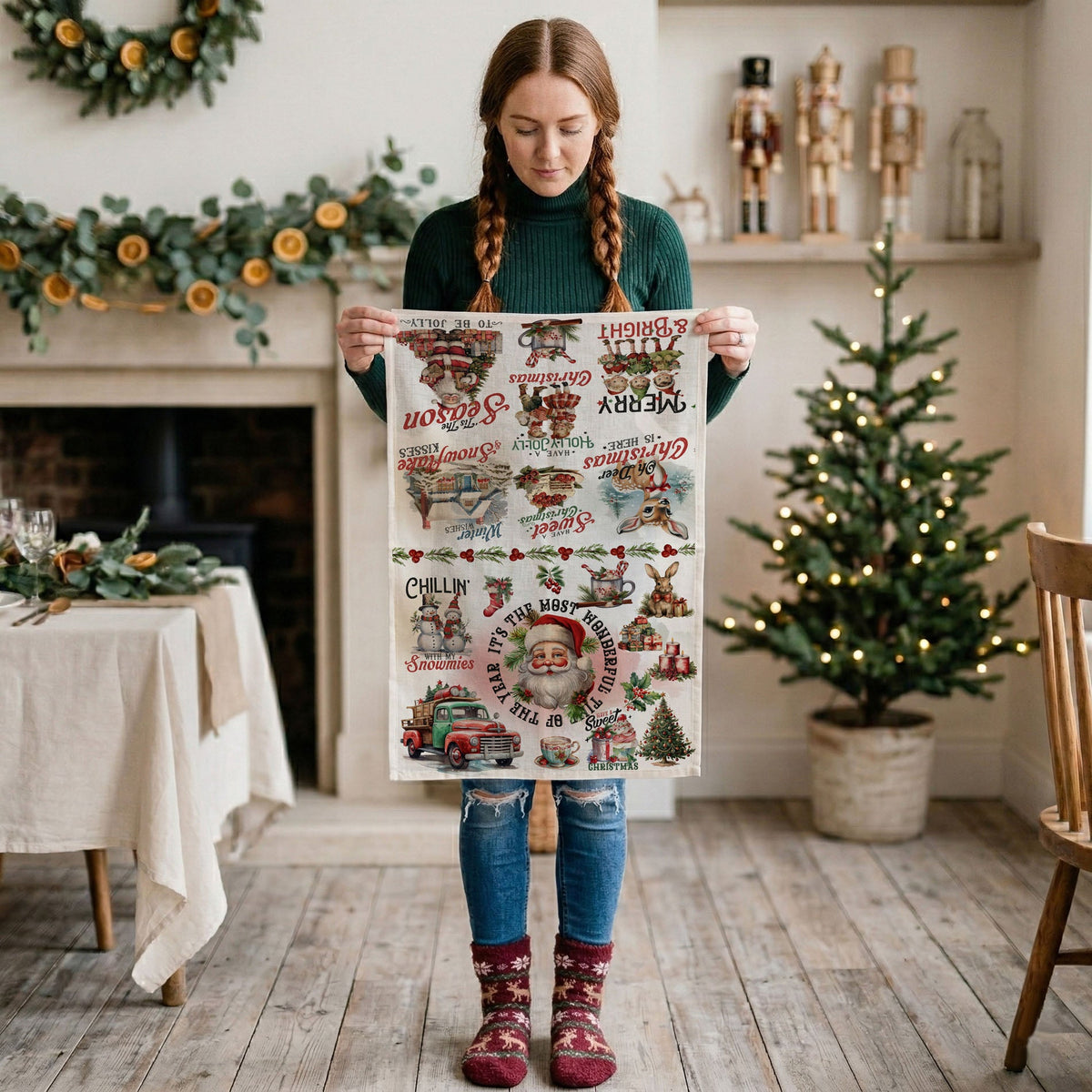 Vintage Christmas Kitchen Towel