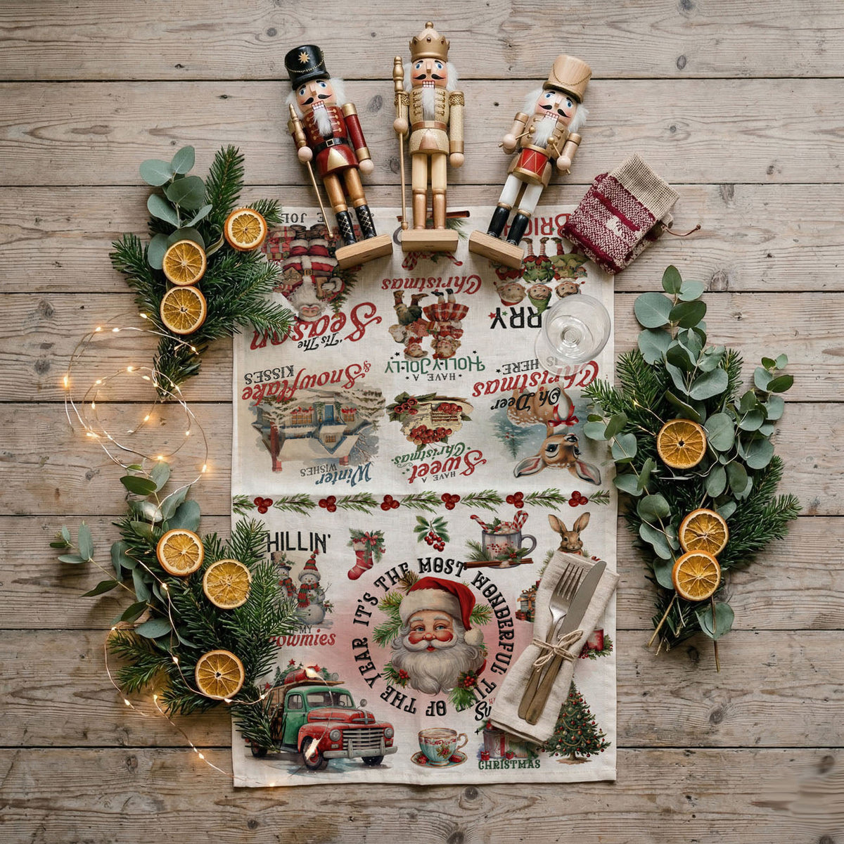 Vintage Christmas Kitchen Towel
