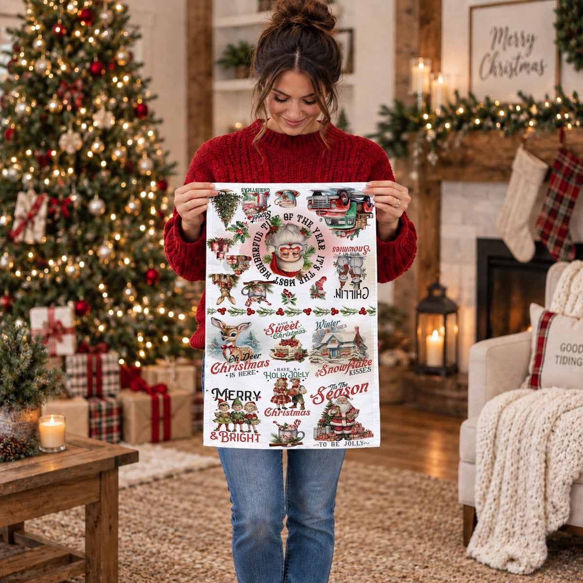 Vintage Christmas Kitchen Towel