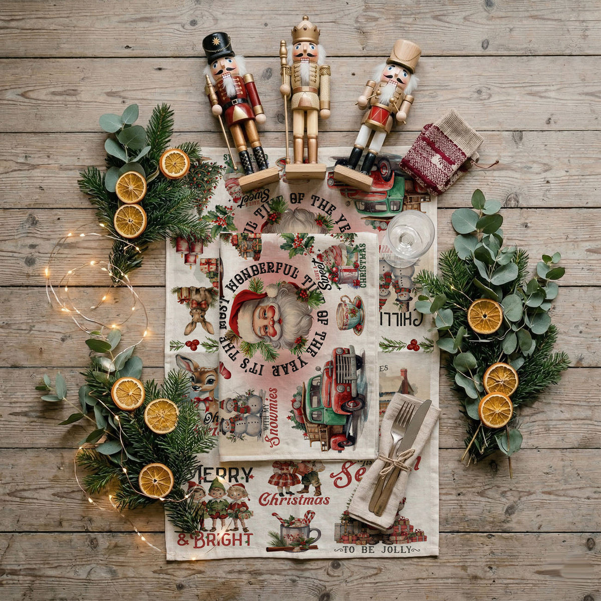 Vintage Christmas Kitchen Towel