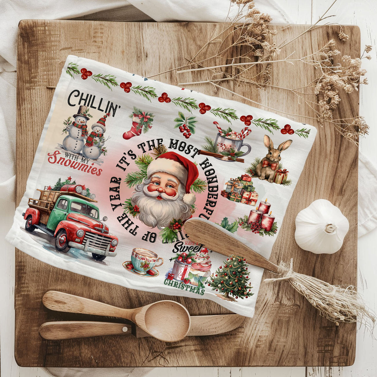 Vintage Christmas Kitchen Towel
