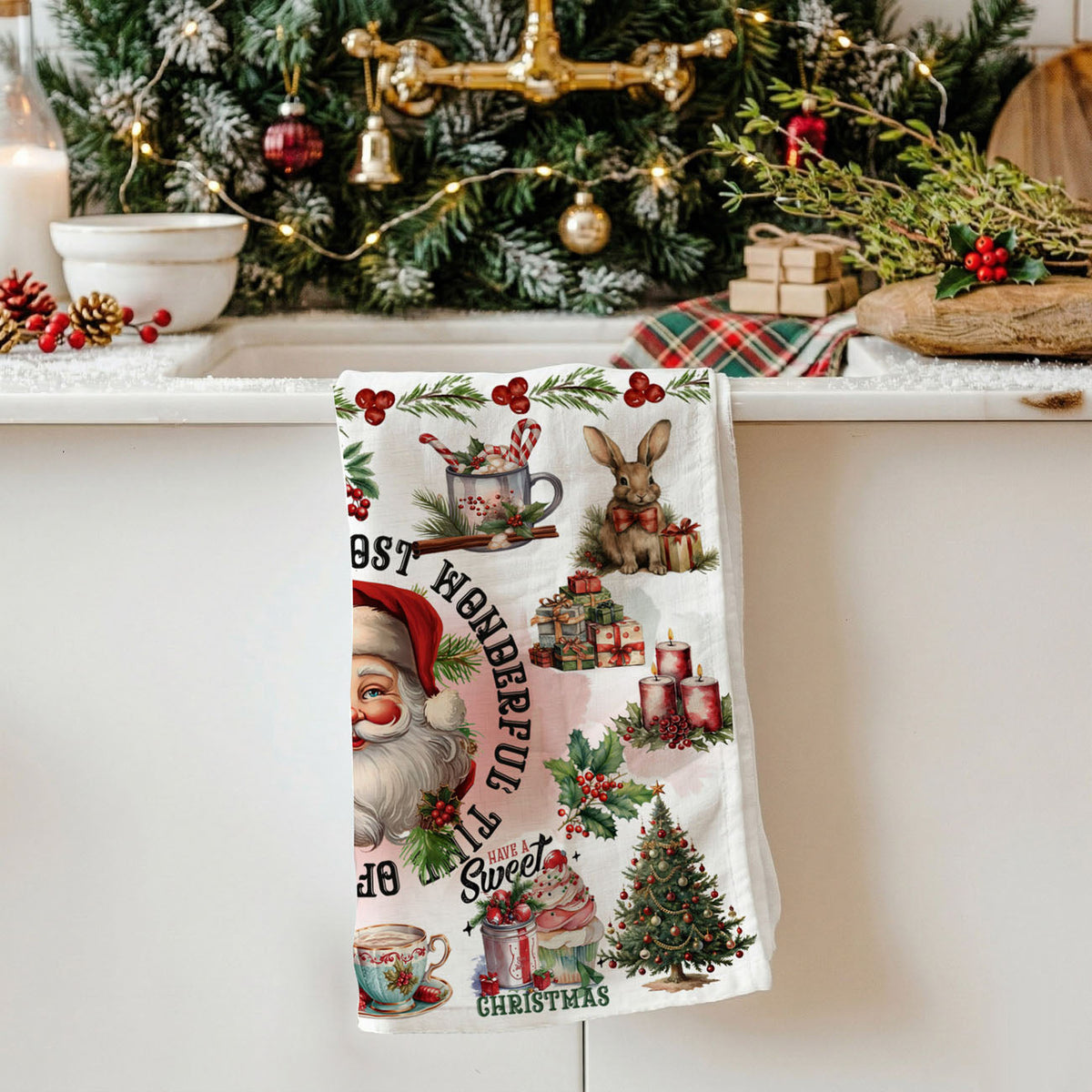 Vintage Christmas Kitchen Towel