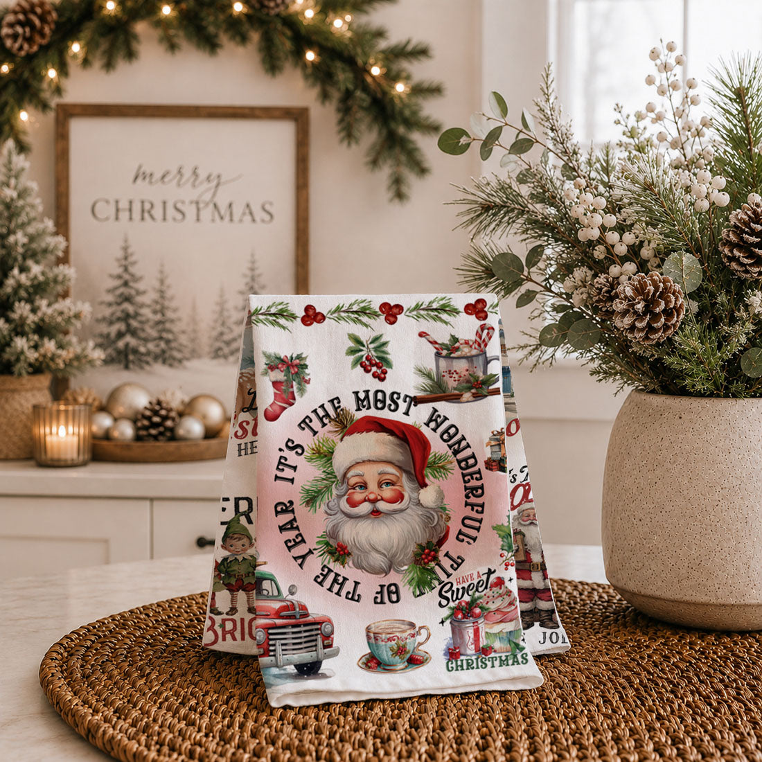 Vintage Christmas Kitchen Towel