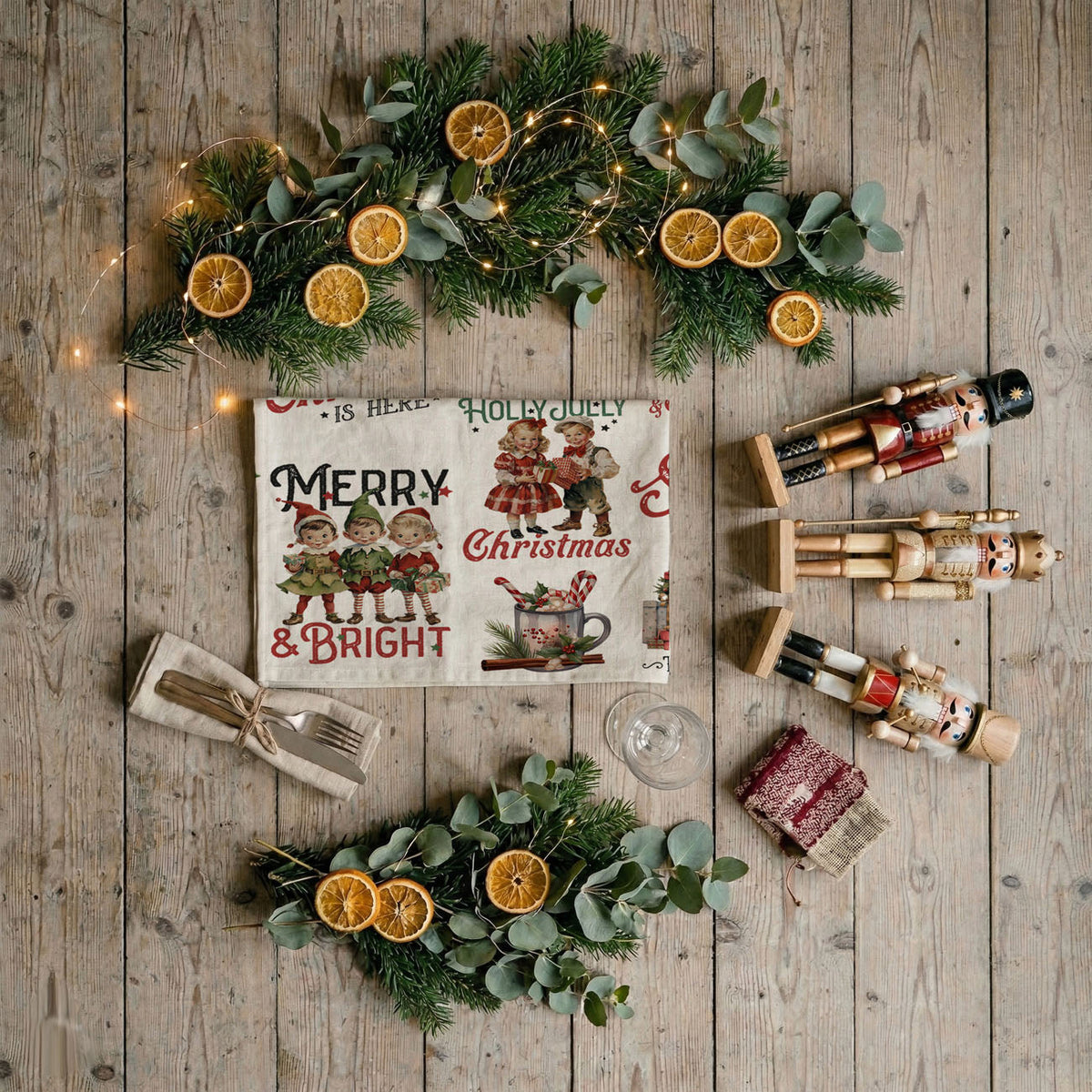 Vintage Christmas Kitchen Towel