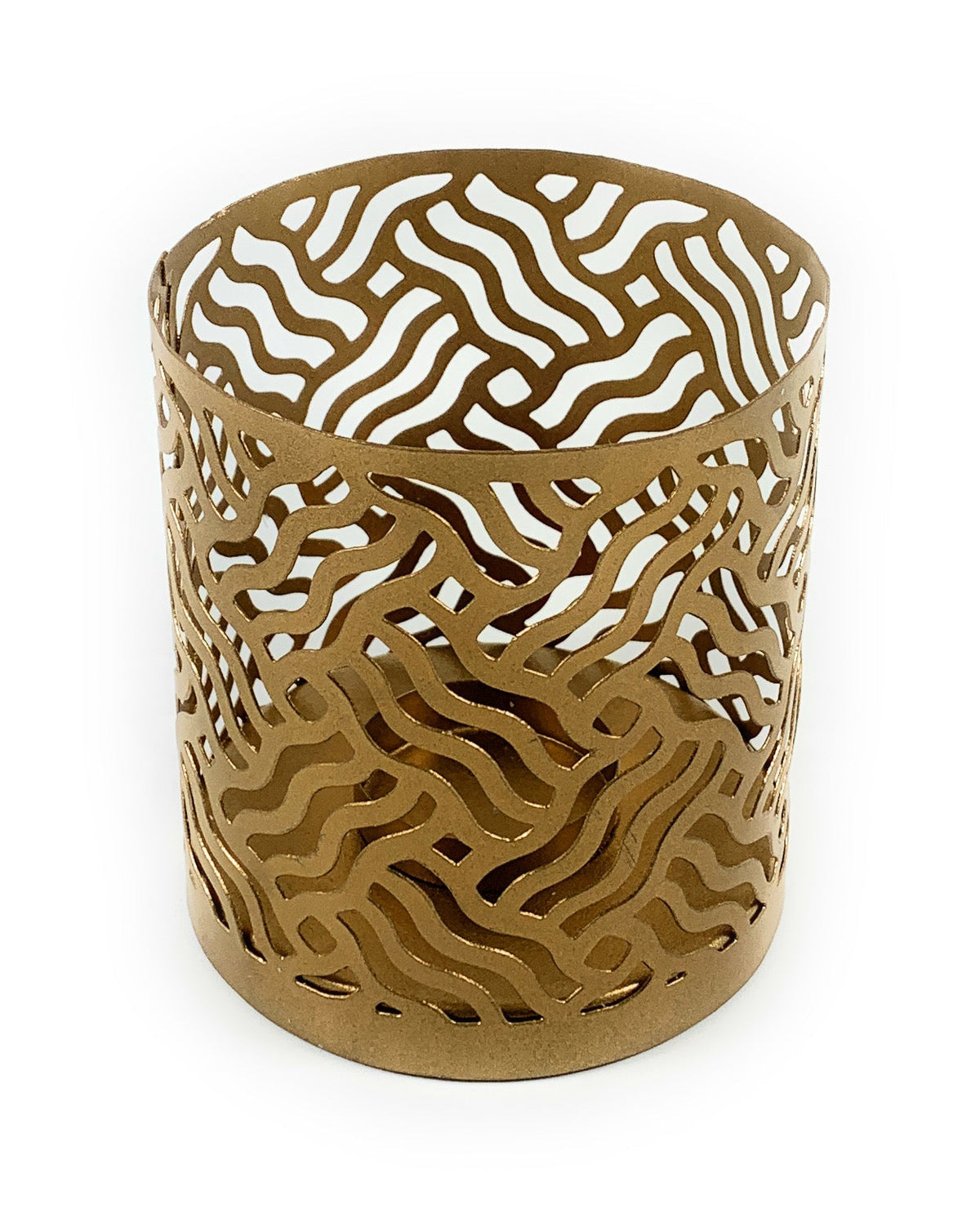 Vibhsa Gold Laser-Cut Votive Holders — Set of 2