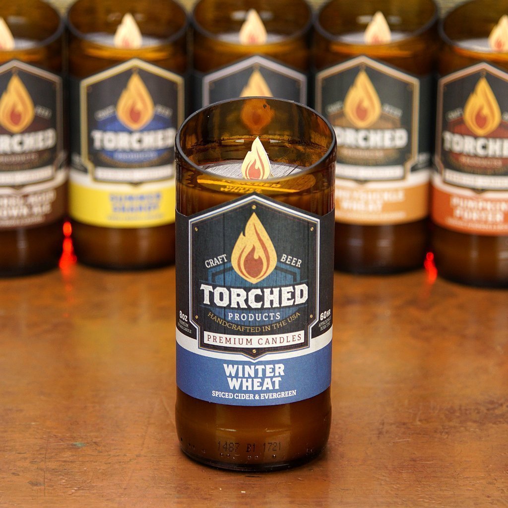 Winter Wheat Soy Wax Beer Bottle Candle